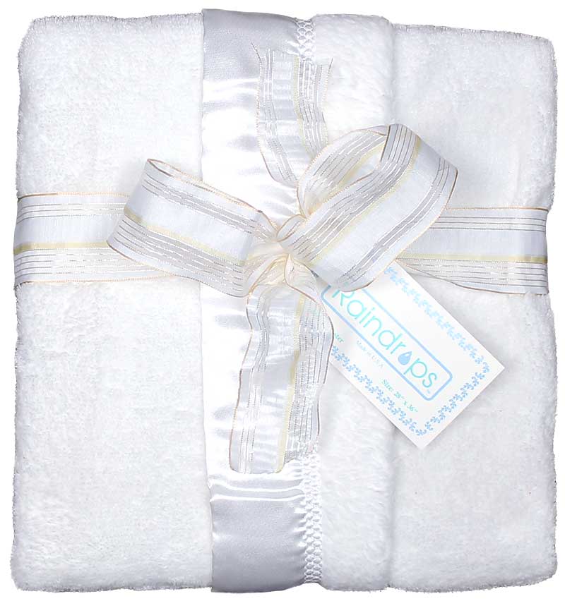 #1161 White Flurr Receiving Blanket