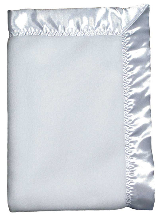 R1401 White Fleece Crib Blanket