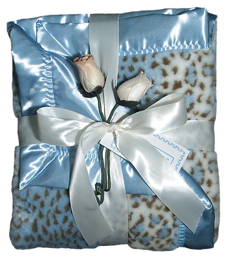 #1702 Blue Faux Fur Receiving Blanket