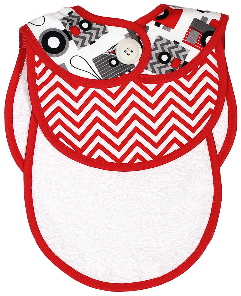 R22255 Red Camera Bib & Burp Gift Set