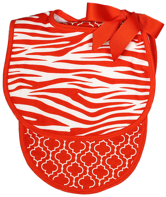 #22355 Orange Zebra Bib & Burp Gift Set