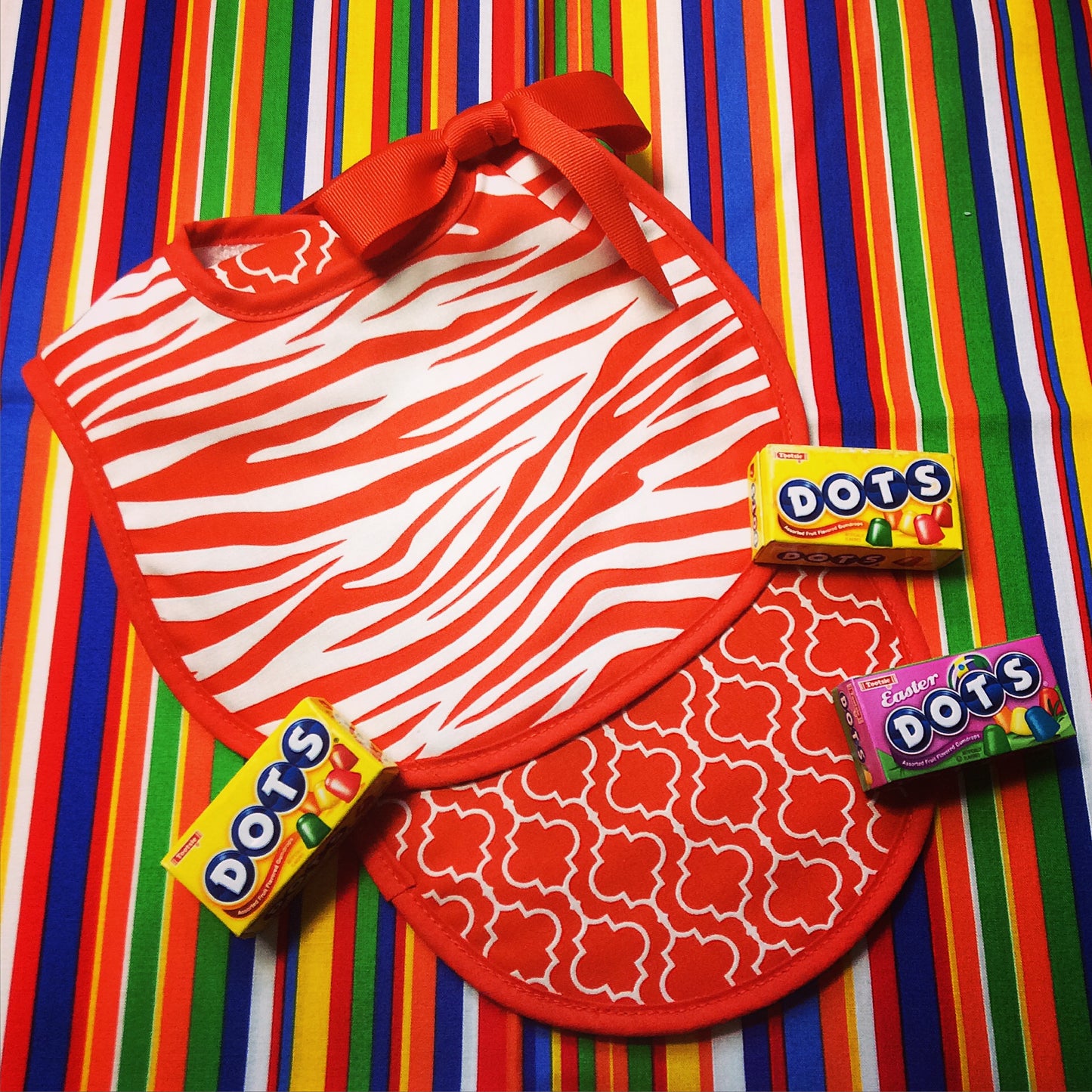 #22355 Orange Zebra Bib & Burp Gift Set