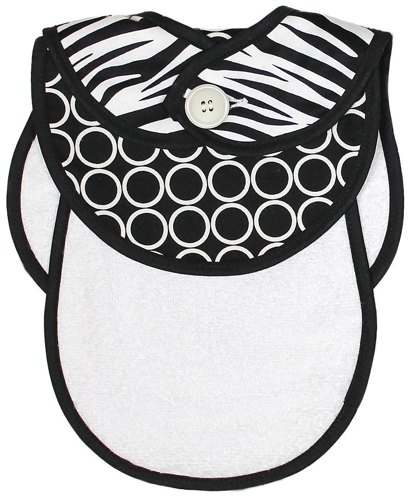 R22455 Black Zebra Bib & Burp Gift Set