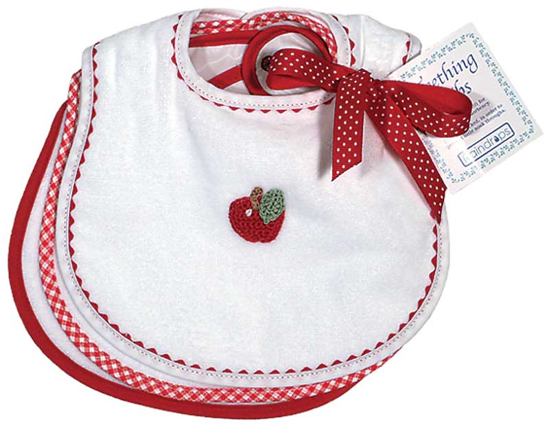 R26355R Red Primary Teething Bib Set