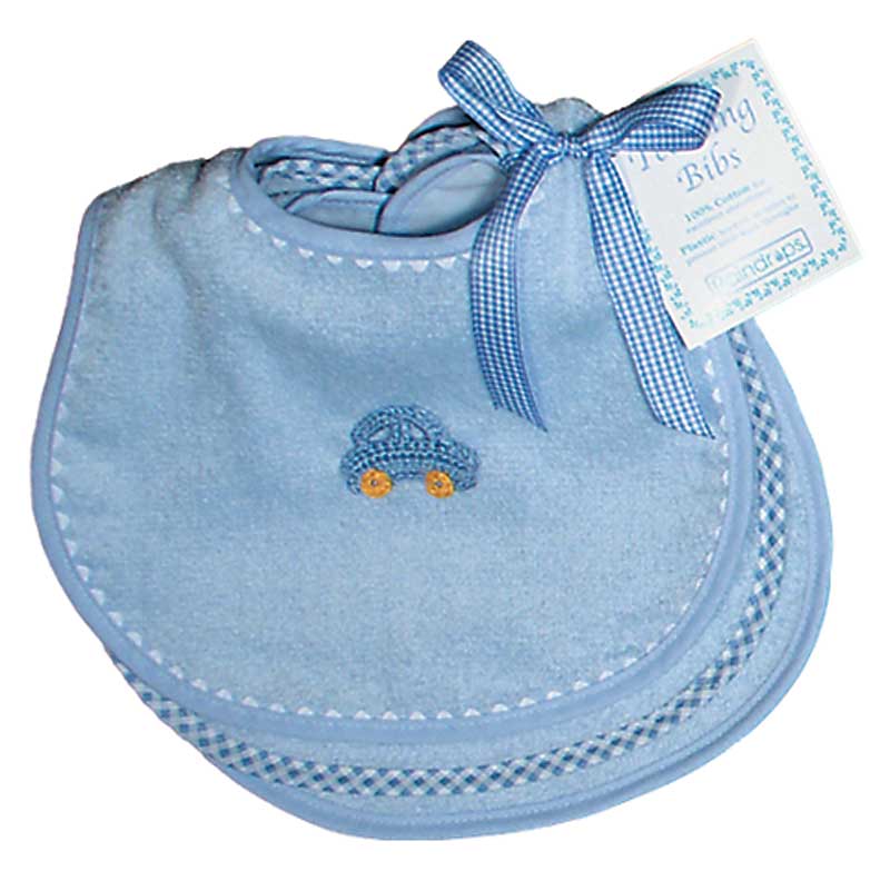 R26359B Solid Blue Teething Bib Set