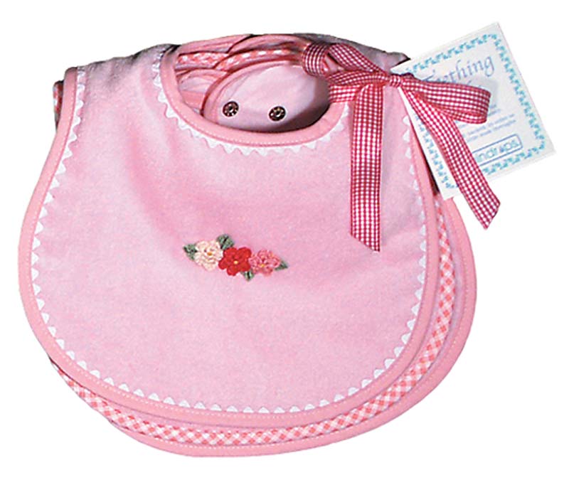 R26359P Solid Pink Teething Bib Set