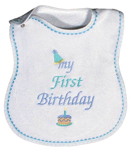 #6003 "My First Birthday" Embroidered Bib