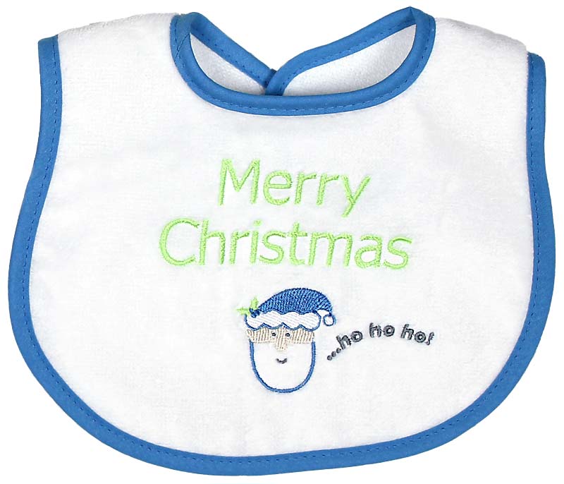 #6025X "Merry Christmas" Embroidered Bib