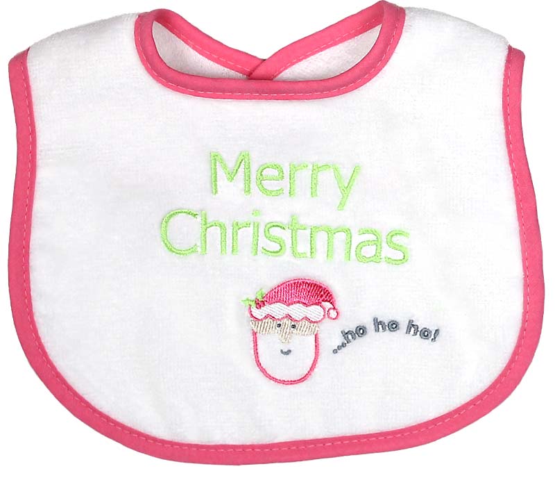 #6025X "Merry Christmas" Embroidered Bib