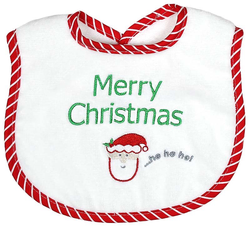 #6025X "Merry Christmas" Embroidered Bib