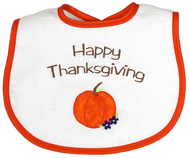 #6127X "Happy Thanksgiving" Embroidered Bib