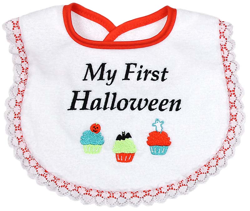 R6131XL "My First Halloween" Embroidered Girl Bib