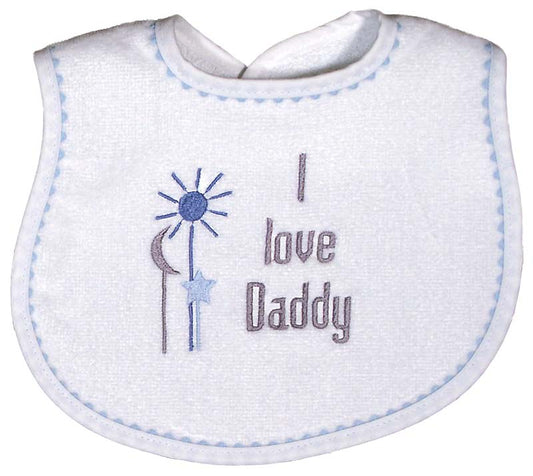 R6224D "I Love Daddy" Embroidered Blue Bib