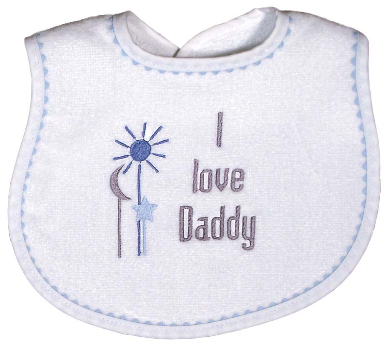 #6224 "I Love Daddy, Mommy" Embroidered Boy Bib