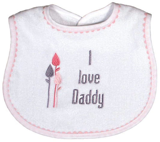 R6225D "I Love Daddy" Embroidered Pink Bib