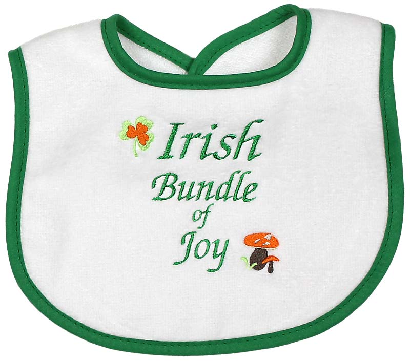 #6317E "My First St. Patrick's Day, Irish Bundle of Joy" Embroidered Bib