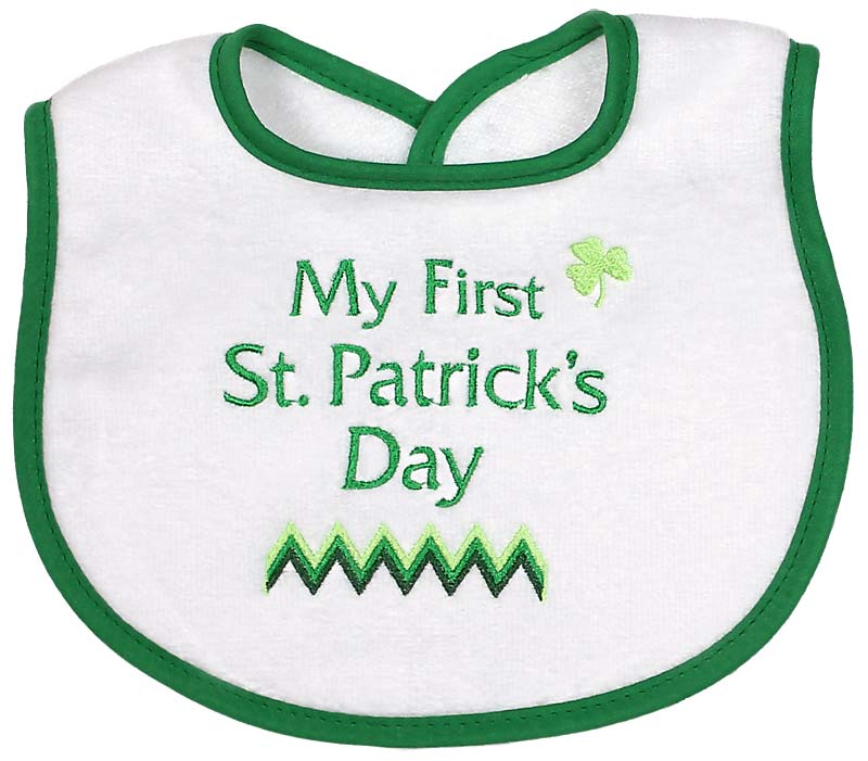 #6317E "My First St. Patrick's Day, Irish Bundle of Joy" Embroidered Bib