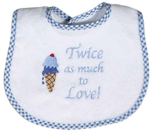 #6326 "Twice as Much to Love" Embroidered Bib