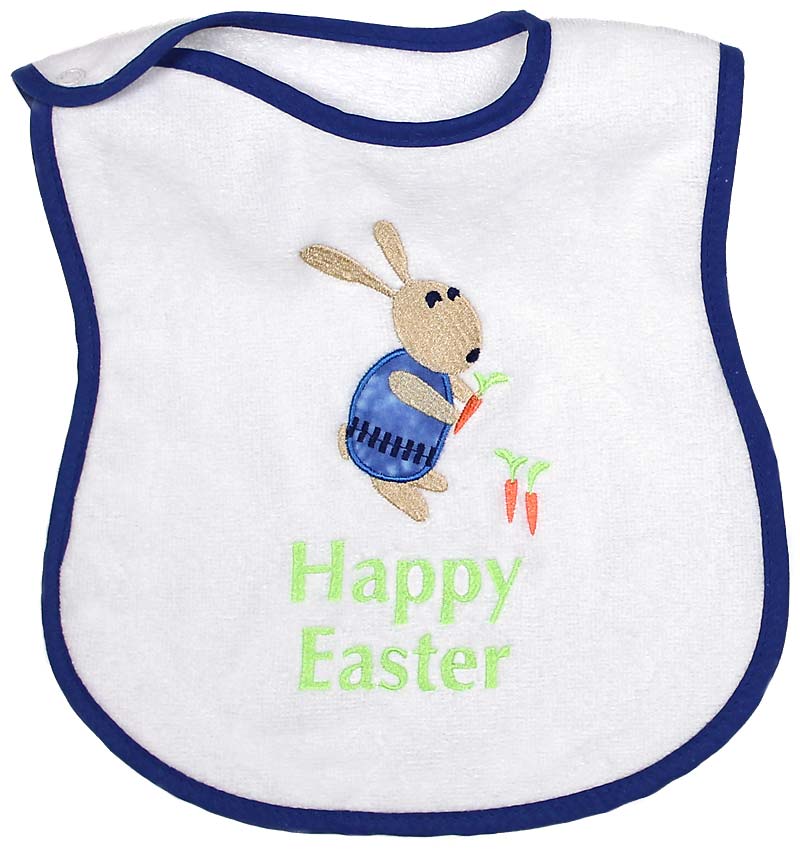 #6345E "Happy Easter" Embroidered Bib