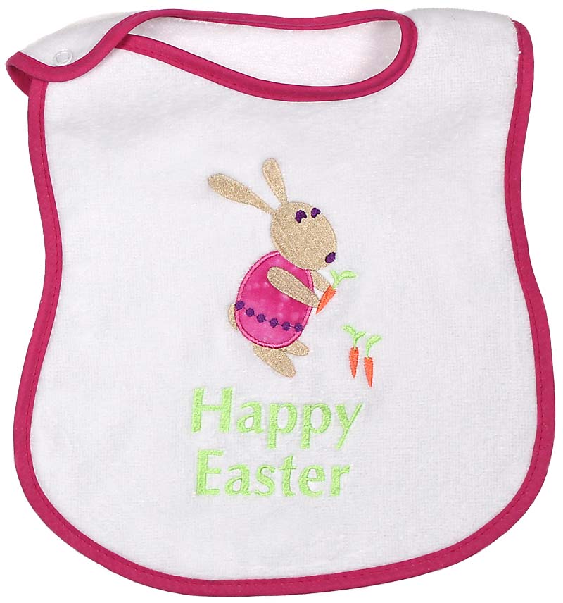 #6345E "Happy Easter" Embroidered Bib