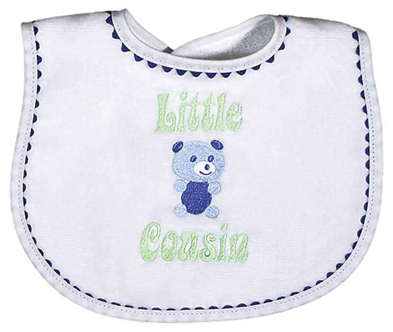 #6353 "Little Cousin" Embroidered Bib