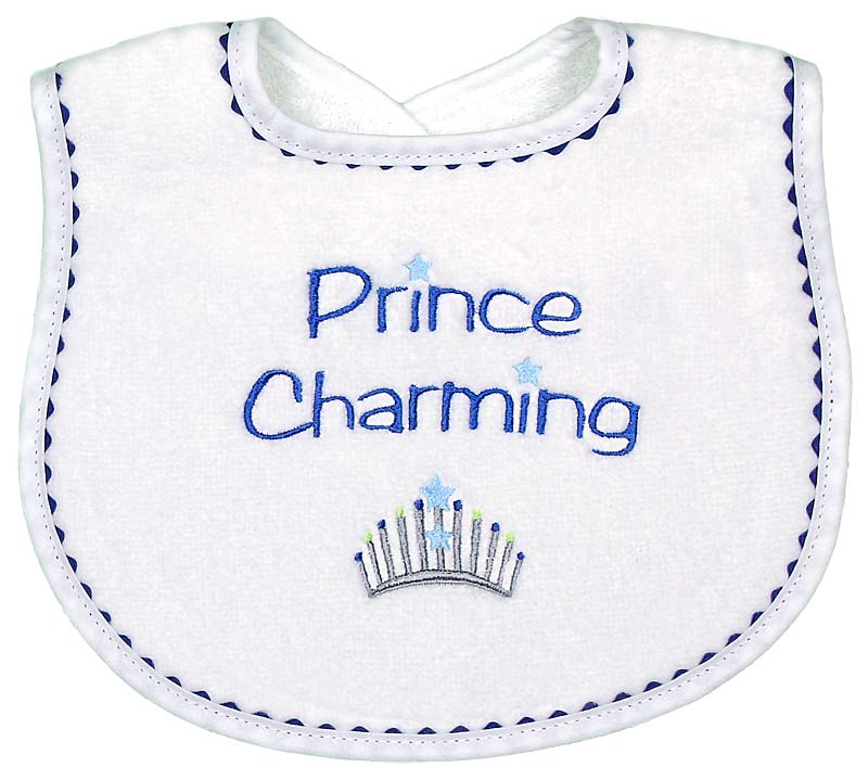 #6395 "Little Princess, Prince Charming" Embroidered Bibs