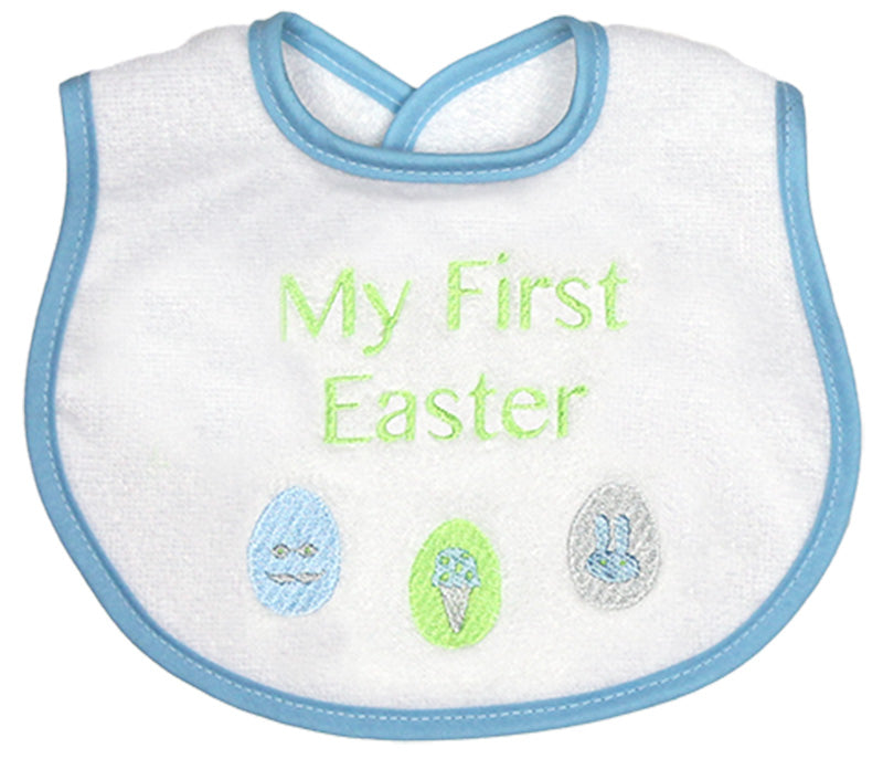 #6401E "My First Easter" Embroidered Bib