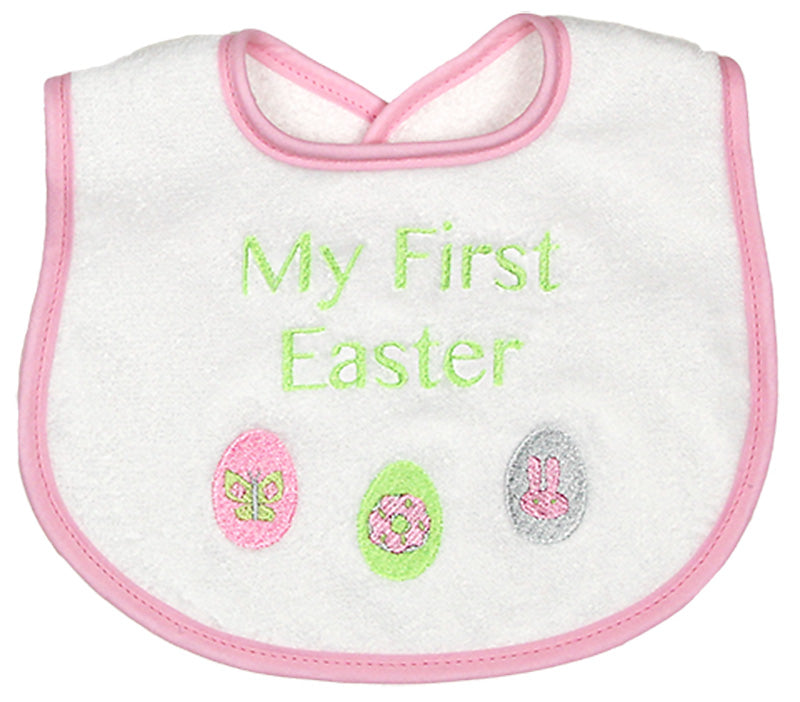 #6401E "My First Easter" Embroidered Bib