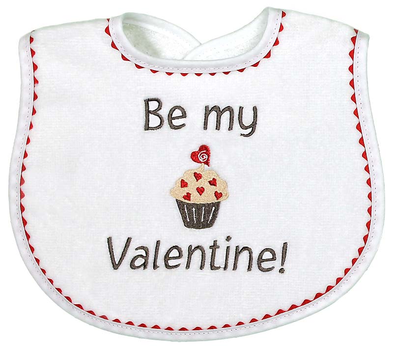 #6414E "Be My Valentine, My First Valentine's Day" Embroidered Bib