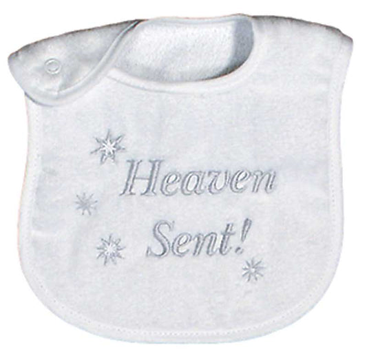 R6470W "Heaven Sent" White Embroidered Bib