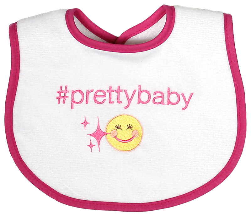 #6481 "#Sillybaby, #Sweetbaby, #Prettybaby" Embroidered Bibs