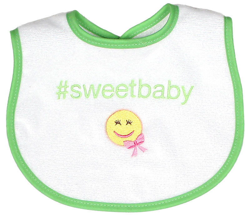 #6481 "#Sillybaby, #Sweetbaby, #Prettybaby" Embroidered Bibs