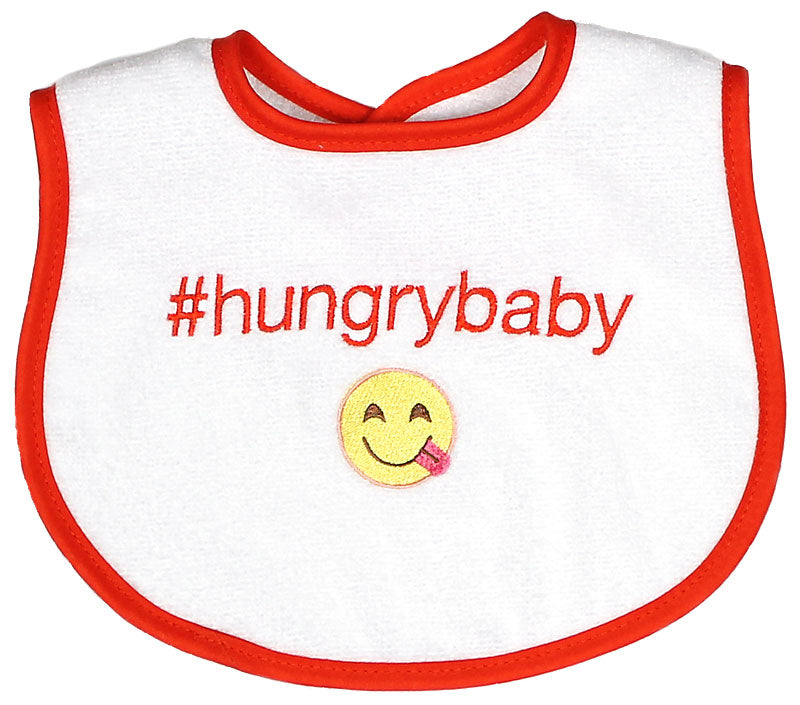 #6487HU "#HungryBaby" Embroidered Bib