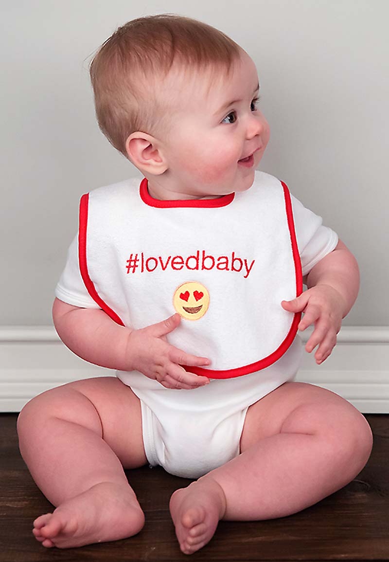 #6487LO "#LovedBaby" Embroidered Bib