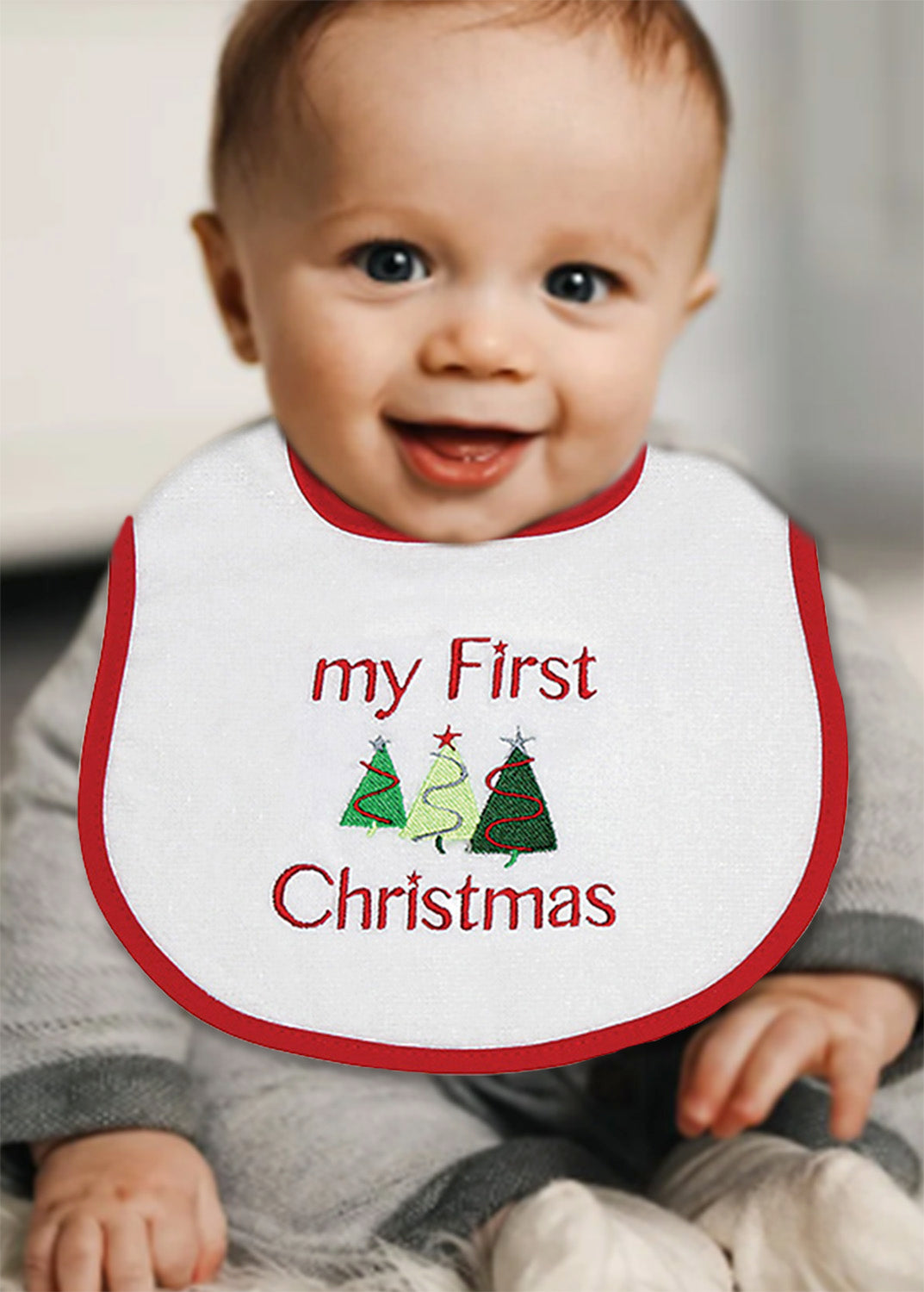 R6518XB "My First Christmas" Embroidered Unisex Bib