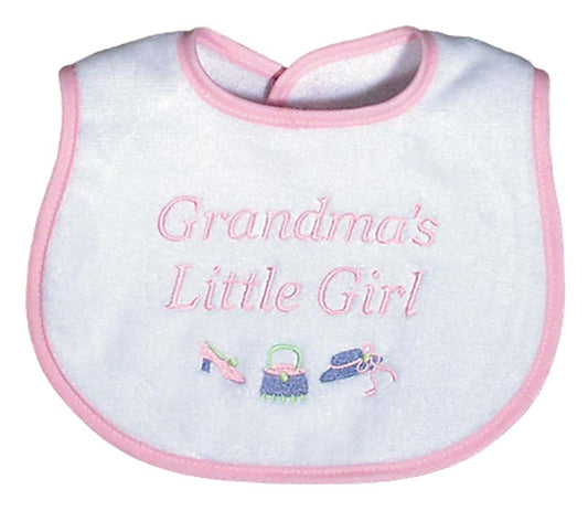 R6631P "Grandma's Little Girl" Embroidered Pink Bib