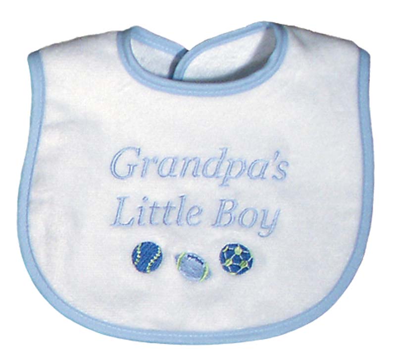 R6632B "Grandpa's Little Boy" Embroidered Blue Bib