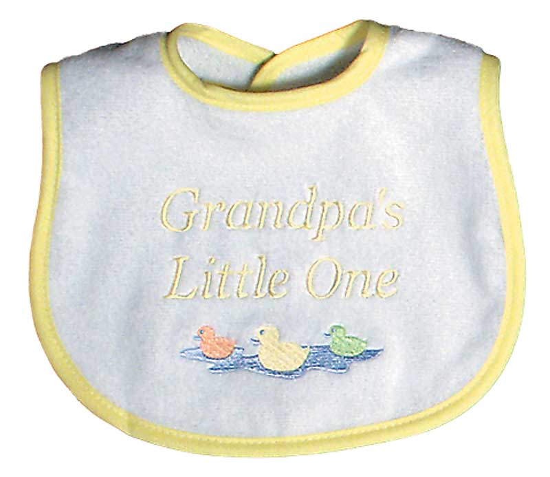 R6632Y "Grandpa's Little One" Embroidered Yellow Bib