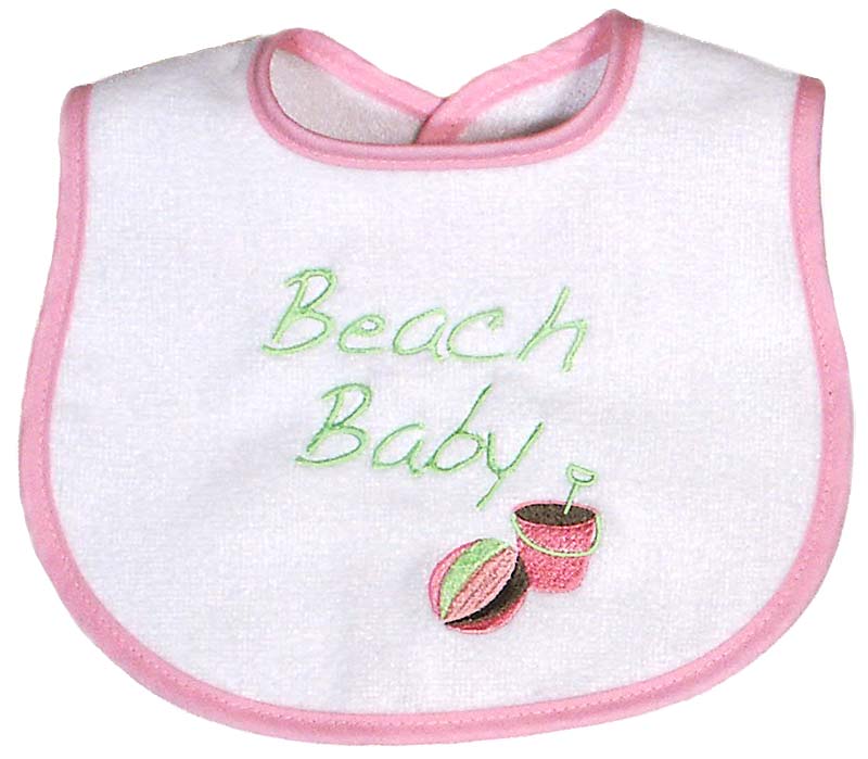 #6678E "Beach Baby" Embroidered Bib