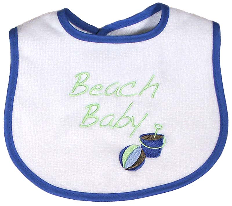 #6678E "Beach Baby" Embroidered Bib