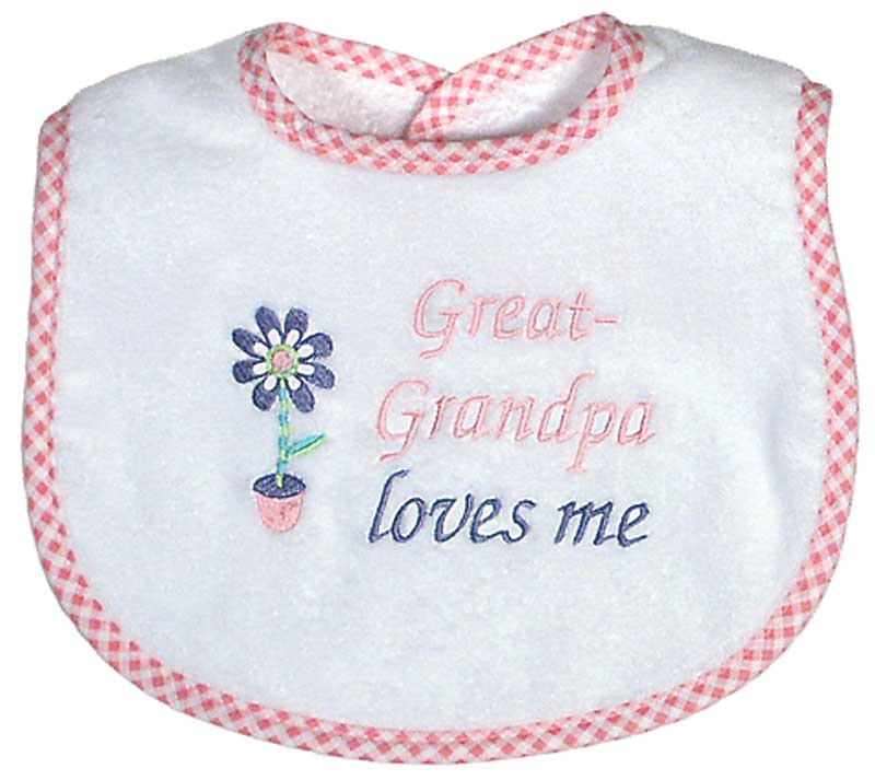 #6738 "Great-Grandpa Loves Me" Embroidered Bib