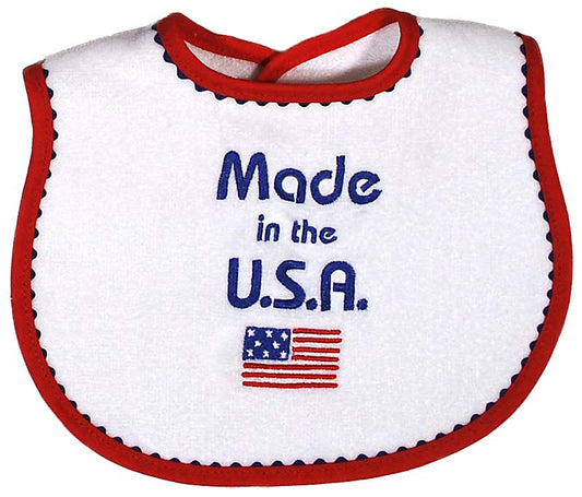 #6741E "Made in the USA, Freedom, Liberty, etc." Embroidered Bib