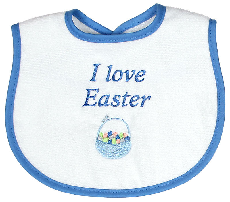 #6842E "I love Easter" Embroidered Bib