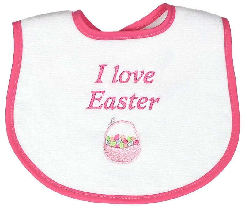 #6842E "I love Easter" Embroidered Bib