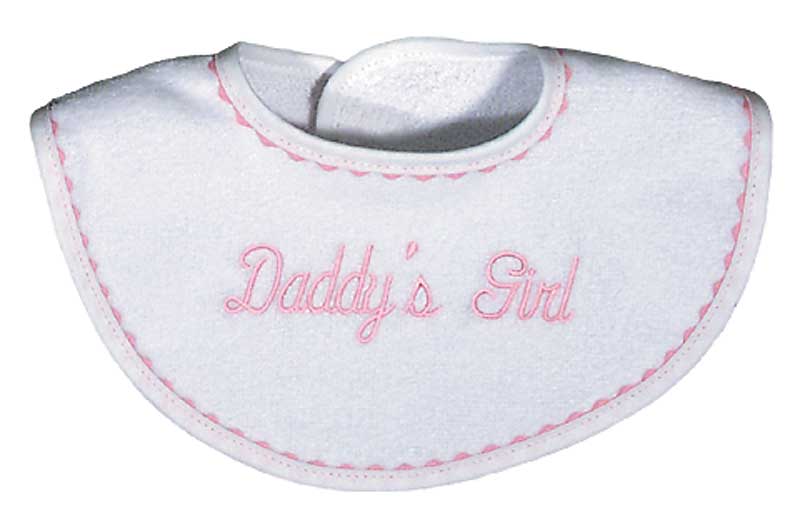 #6900 "Daddy's, Mommy's Girl" Embroidered Bib