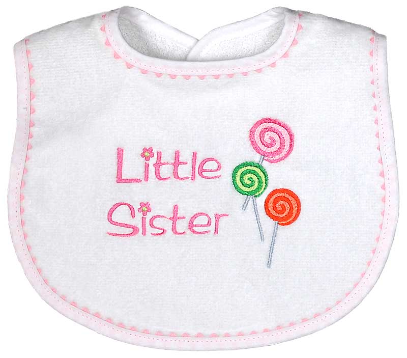 R6939S "Little Sister" Embroidered Strawberry Bib