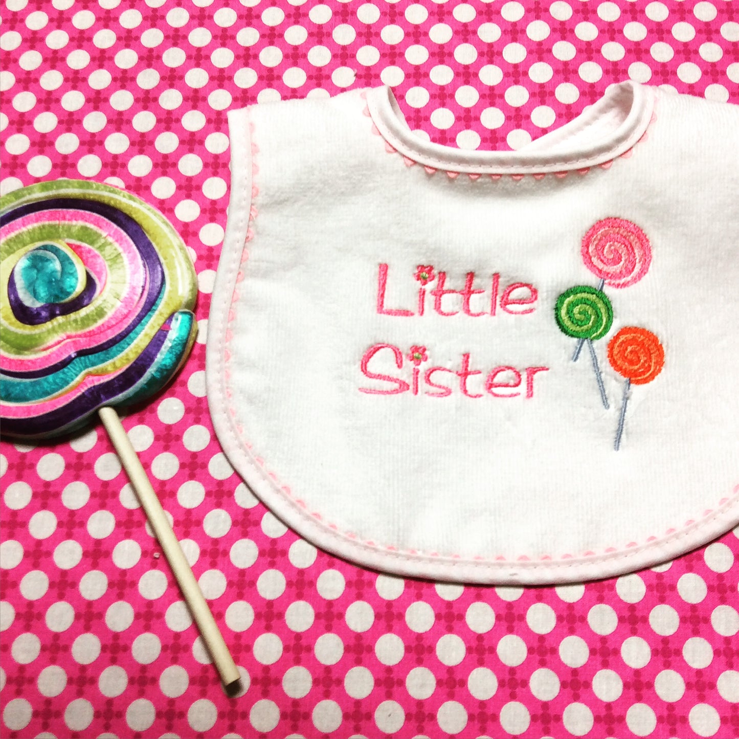 #6939 "Little Sister, Little Brother" Embroidered Bibs