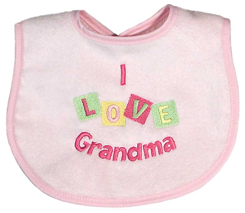 #6953 "I Love Grandma" Embroidered Bibs