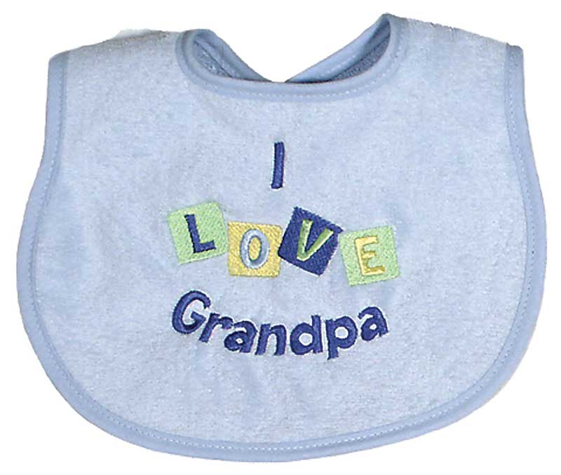 #6956 "I Love Grandpa" Embroidered Bibs