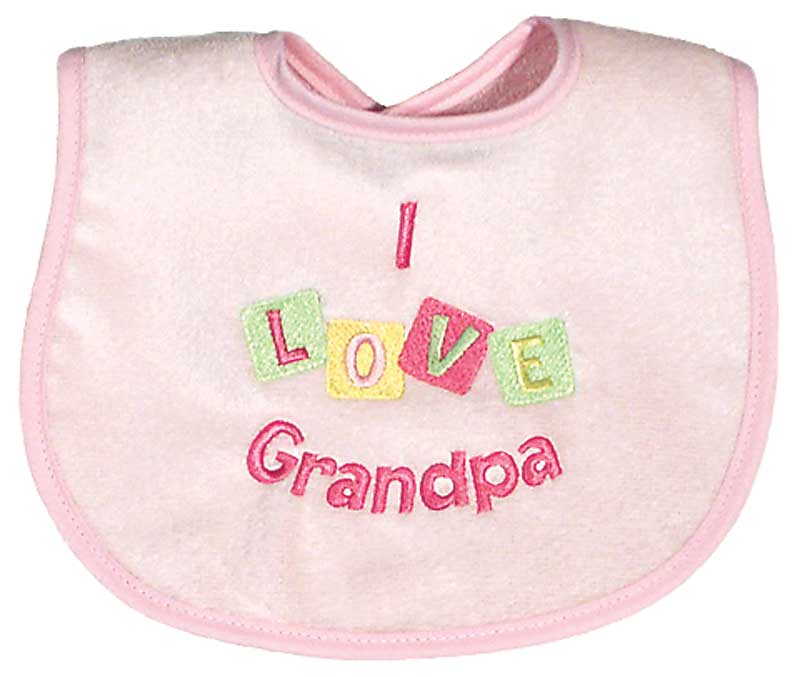 #6956 "I Love Grandpa" Embroidered Bibs